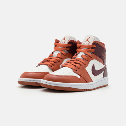 Air Jordan 1 Mid Dusty Peach Night Maroon